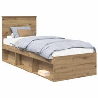 Bedframe Ambachtelijk eiken 75 x 190 cm Massief grenenhout - thumbnail