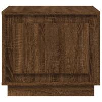 Salontafel 51x50x44 cm bewerkt hout bruineikenkleurig - thumbnail