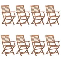 Tuinstoelen 8 st inklapbaar massief acaciahout - thumbnail