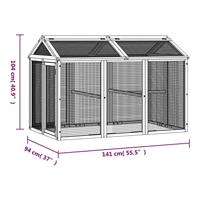 VidaXL Dierenren 141x94x104 cm massief grenenhout bruin - thumbnail