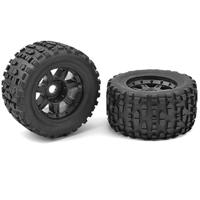 Team Corally - Monster Truck Tires - XL4S - Grabber - Glued on Black Rims - 1 pair - thumbnail