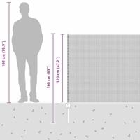 VidaXL Hek met paal grijs 1,2 x 10 m staal en pvc - thumbnail