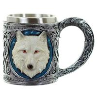 Decoratieve Witte Wolf Drinkbeker - thumbnail
