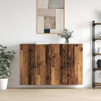 Wandkast 2 pcs Oudhout 69,5 x 34 x 90 cm Bewerkt hout - thumbnail