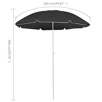 VidaXL Parasol met stalen paal 180 cm antracietkleurig VidaXL Parasol met stalen paal 180 cm antracietkleurig