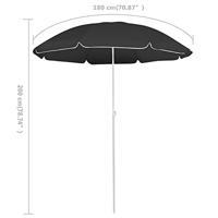 VidaXL Parasol met stalen paal 180 cm antracietkleurig - thumbnail