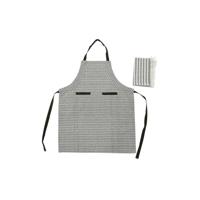Schort met Buidelzak DKD Home Decor 70 x 1 x 85 cm Grijs Katoen Wit Groen - thumbnail