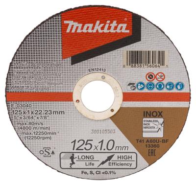 Makita Accessoires Doorslijpschijf RVS 125 mm - E-03040-12