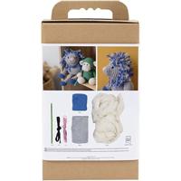 Creativ Company Hobbyset amigurumi, leeuw, marineblauw, lichtgrijs, 1 doos - thumbnail