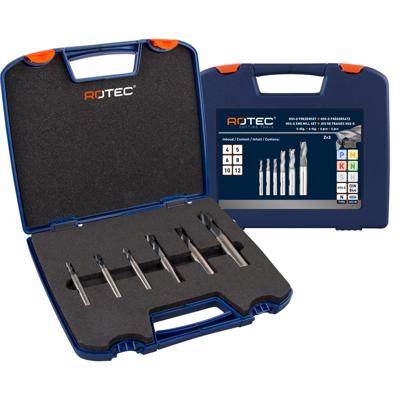 Rotec HSS-E uni.fr.set &apos;605C&apos;, gec.ø4-12DIN844, Z3, 6dlg. ABS-cass - 605.9412C