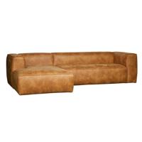 WOOOD Hoekbank 'Bean' Links, leder cognac - thumbnail