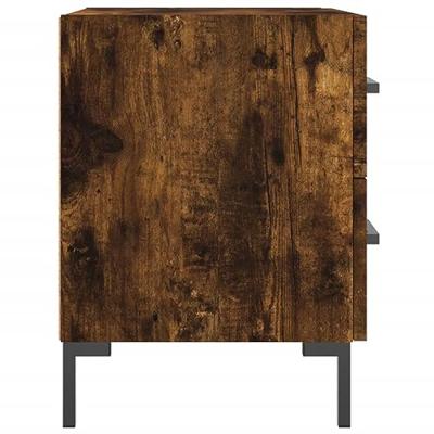 Nachtkastjes 2 st 40x35x47,5 cm bewerkt hout gerookt eikenkleur