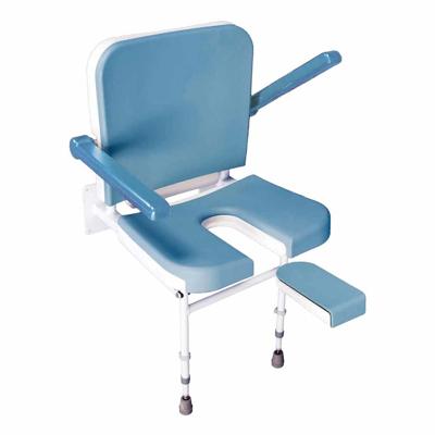 Douchestoel Duo Deluxe 2 in 1 | Muurbevestiging | Met armleuningen, rugleuning en verstelbare poten | Blauw met wit | VB651 Douchestoel Duo Deluxe 2 in 1 | Muurbevestiging | Met armleuningen, rugleuning en verstelbare poten | Blauw met wit | VB651