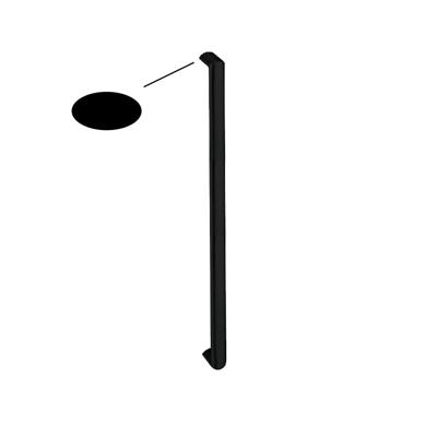 Hardbrass Handgreep Moskou recht ovaal 40x22x842mm. - mat zwart