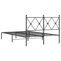 Bedframe met hoofdbord metaal zwart 120x200 cm - thumbnail