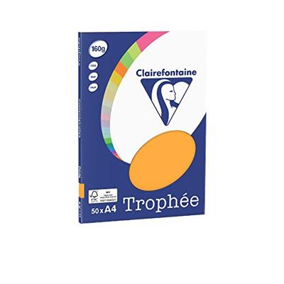 Lichtoranje A4 papier 160 gram 50 vel Clairefontaine Trophée Lichtoranje A4 papier 160 gram 50 vel Clairefontaine Trophée