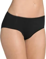 Feel sensational midi - dames heup slip - Elastisch katoenen dames onderbroek - dames ondergoed - 38 - Zwart | Dames slip - Onderbroek - Ondergoed - thumbnail