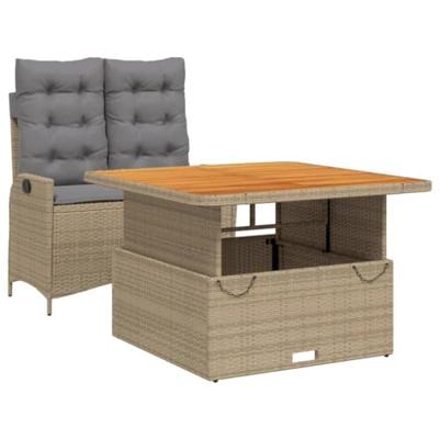 2-delige Tuinset met kussens poly rattan beige 2-delige Tuinset met kussens poly rattan beige