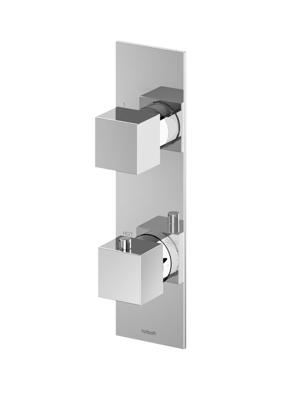 Hotbath Bloke inbouw douche thermostaat met 3-weg omstel verticaal chroom Hotbath Bloke inbouw douche thermostaat met 3-weg omstel verticaal chroom