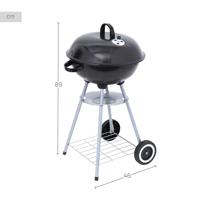 Kolenbarbecue met wielen Aktive Geëmailleerd metaal 46 x 89 x 46 cm Zwart - thumbnail