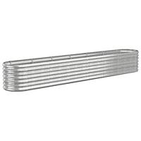 Plantenbak 260x40x36 cm gepoedercoat staal zilverkleurig - thumbnail