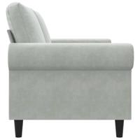 Tweezitsbank 140 cm fluweel lichtgrijs - thumbnail