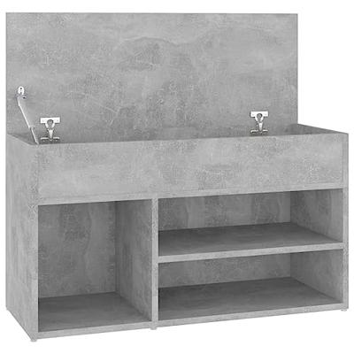 VidaXL Schoenenbank 80x30x45 cm bewerkt hout betongrijs
