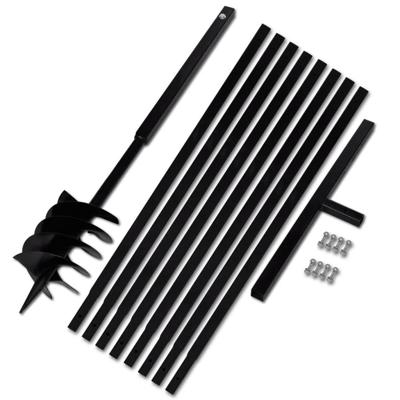Grondboor met handvat 180 mm en verlengstukken 9 m (staal)