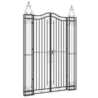 VidaXL Poort 121x8x180 cm smeedijzer zwart - thumbnail