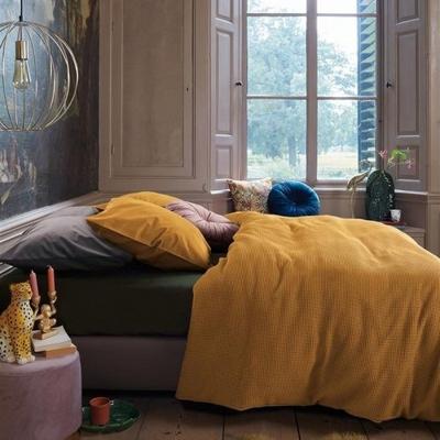 At Home At Home by BeddingHouse Relax Dekbedovertrek - Oker 200 x 200/220 cm