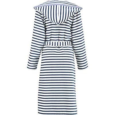 Cawö Cawö Dames Badjas met Capuchon 6596 Navy 46