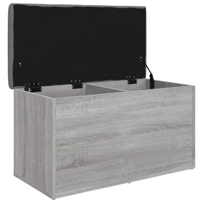 Opbergbankje 82x42x45 cm bewerkt hout grijs sonoma eikenkleurig