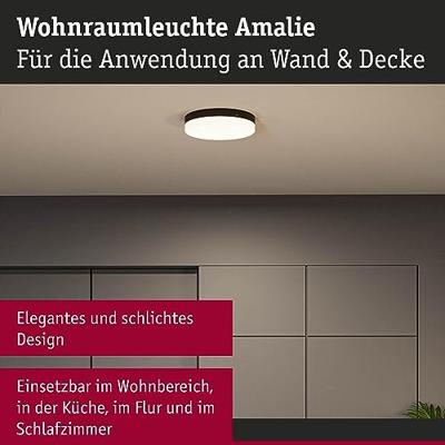 Paulmann 96778 Amalie LED-plafondlamp LED 16 W Zwart (mat) Paulmann 96778 Amalie LED-plafondlamp LED 16 W Zwart (mat)