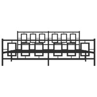 Bedframe met hoofd- en voeteneinde metaal zwart 193x203 cm - thumbnail