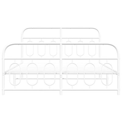 Bedframe met hoofd- en voeteneinde metaal wit 135x190 cm