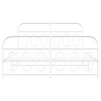 Bedframe met hoofd- en voeteneinde metaal wit 135x190 cm - thumbnail