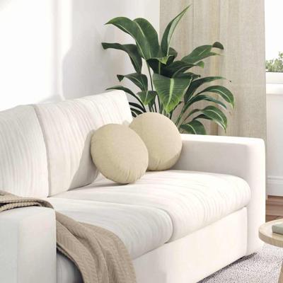 VidaXL Zitkussens 2 pcs crème ø30 x 13 cm stof