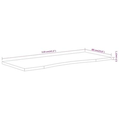 Bureaublad rechthoekig 110x60x2,5 cm massief acaciahout