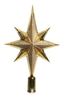 Decoris Piek plastic Goud met glitters 7x15x26cm