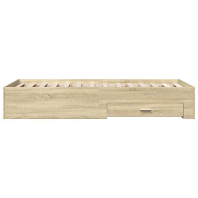 Bedframe met lades bewerkt hout sonoma eikenkleurig 100x200 cm - thumbnail