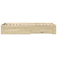 Bedframe met lades bewerkt hout sonoma eikenkleurig 100x200 cm - thumbnail