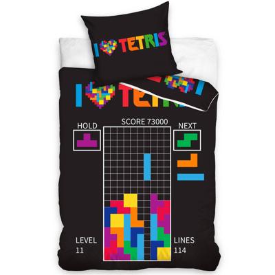 Tetris dekbedovertrek zwart 140 x 200 cm - 70 x 90 cm Tetris dekbedovertrek zwart 140 x 200 cm - 70 x 90 cm