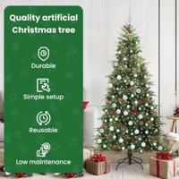 VidaXL Kunstmatige inklapbare kerstboom groen 180 cm pe en pvc - thumbnail