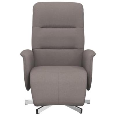 Fauteuil verstelbaar met voetensteun stof taupe