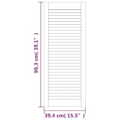 VidaXL Kastdeuren met lamellen 2 st 99,3x39,4 cm massief grenenhout