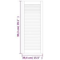 VidaXL Kastdeuren met lamellen 2 st 99,3x39,4 cm massief grenenhout - thumbnail