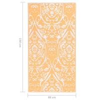 Buitenkleed 80x150 cm PP oranje en wit - thumbnail