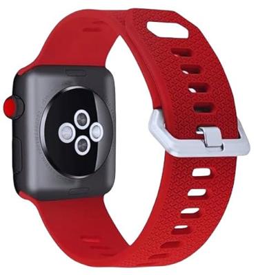 Siliconen bandje met motief - Rood - Geschikt voor Apple Watch 44mm / 45mm / 46mm / 49mm Siliconen bandje met motief - Rood - Geschikt voor Apple Watch 44mm / 45mm / 46mm / 49mm