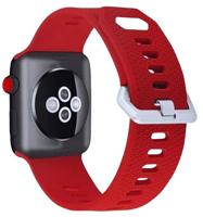 Siliconen bandje met motief - Rood - Geschikt voor Apple Watch 44mm / 45mm / 46mm / 49mm - thumbnail
