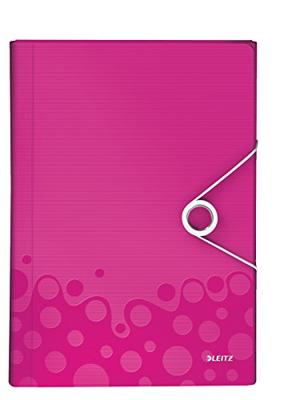 Projectmap leitz wow voor a4 6 vaks pp roze | 5 stuks